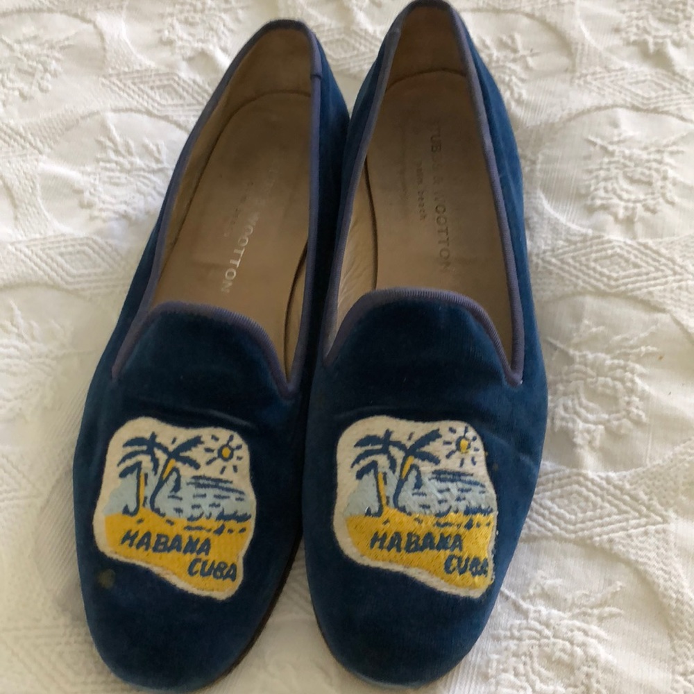 Stubbs and Wooten loafers 8 Blue Velvet